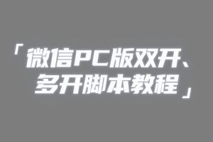 微信PC版双开、多开脚本教程